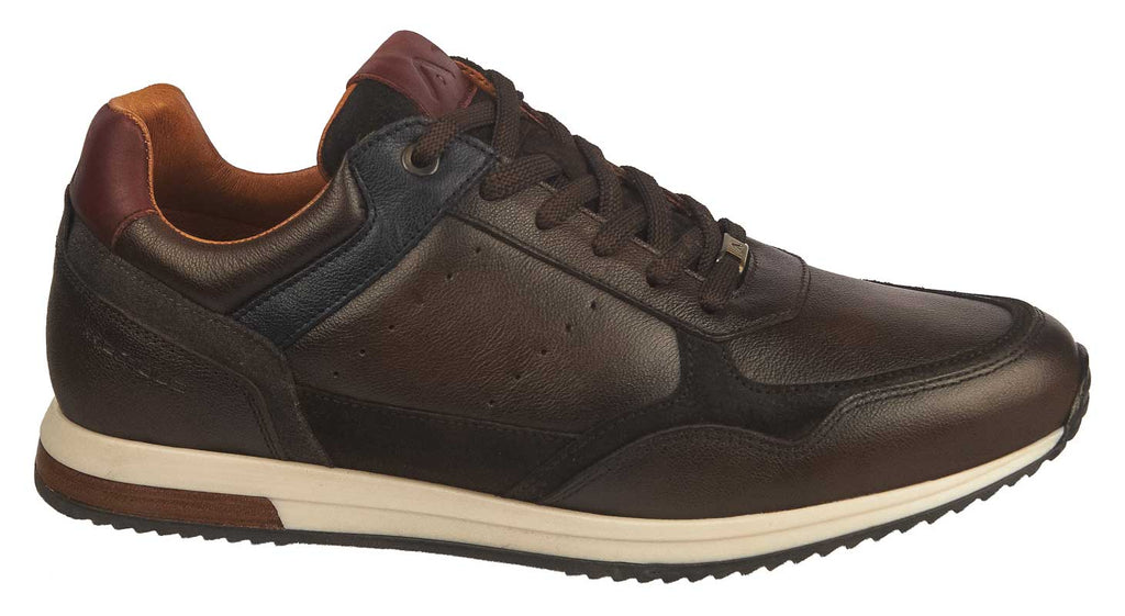 Ambitious men's brown leather sneakers
