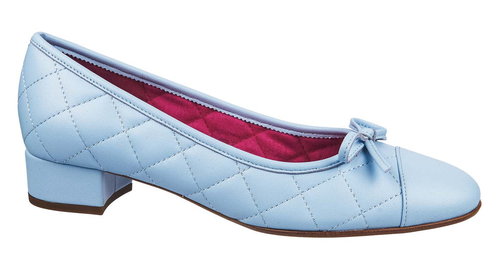 light blue quilted pumps from Le Babe shoes