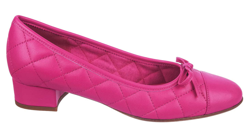 Le Babe pink quilted leather courts