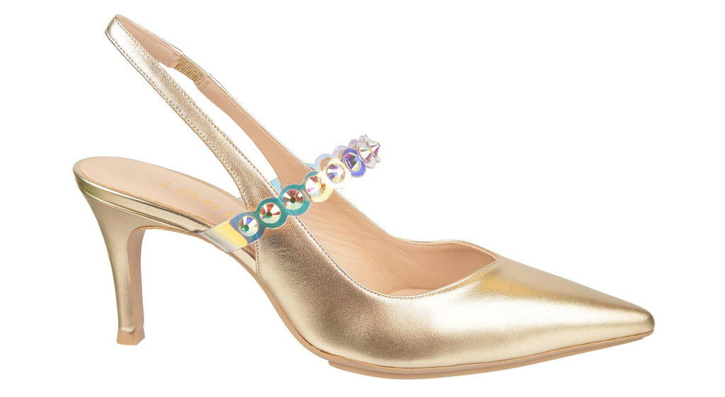 Lodi shoes slingback in pale gold leather