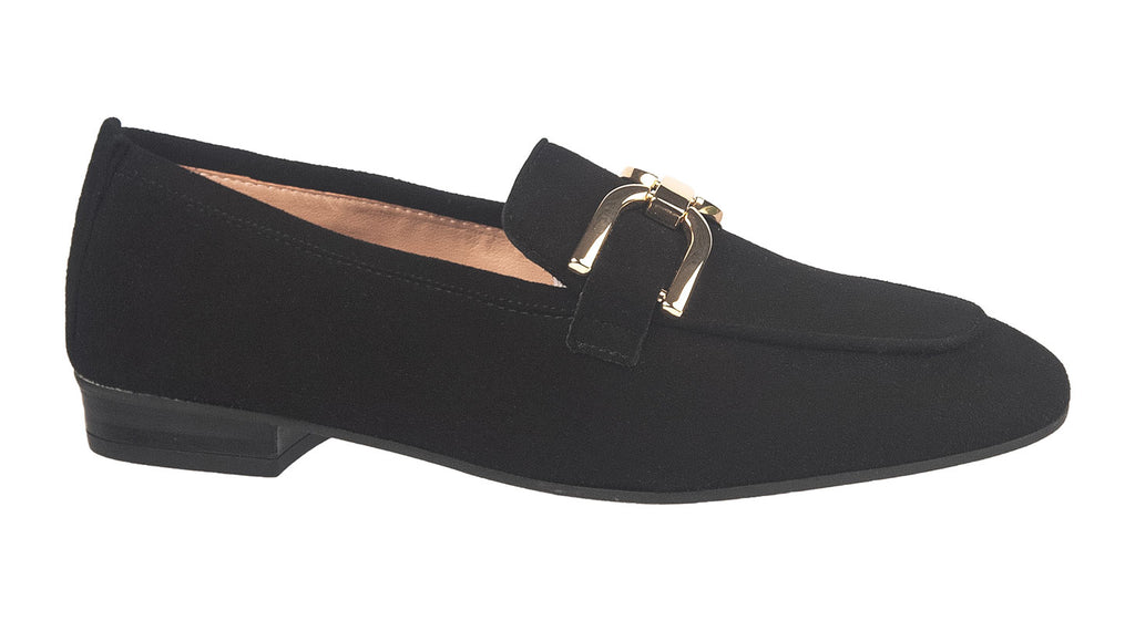 Unisa women's loafers in black suede
