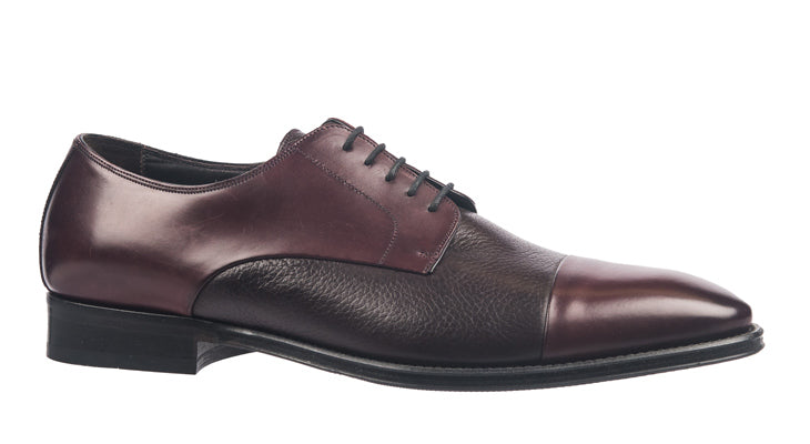 Luca Bossi men's laced dress shoe in wine leather