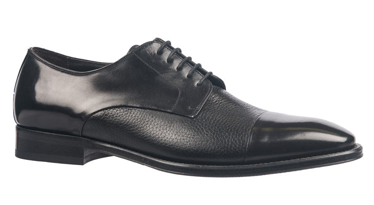 Luca Bossi men's laced dress shoe in black leather