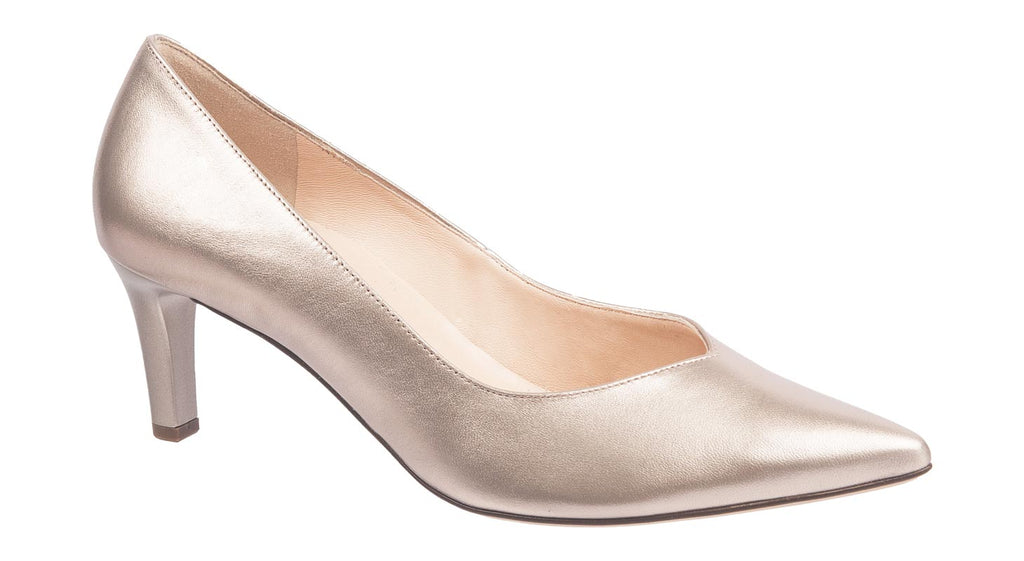 Hogl court shoes in pale gold leather