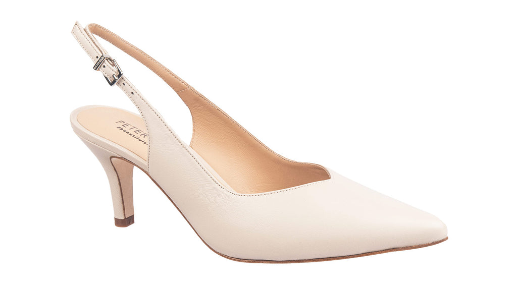 Peter Kaiser cream soft leather slingback shoes with a 60mm heel