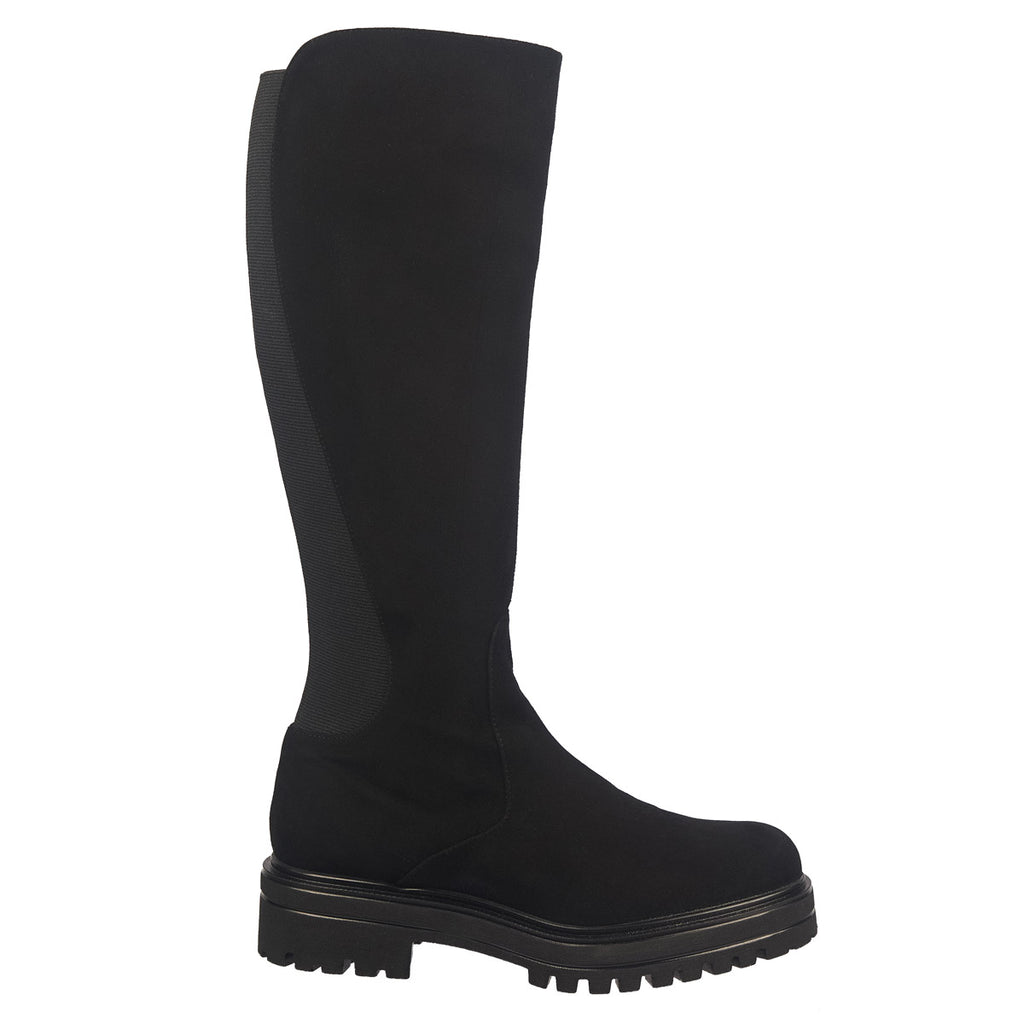 Black suede tall boots from Alberto Zago 