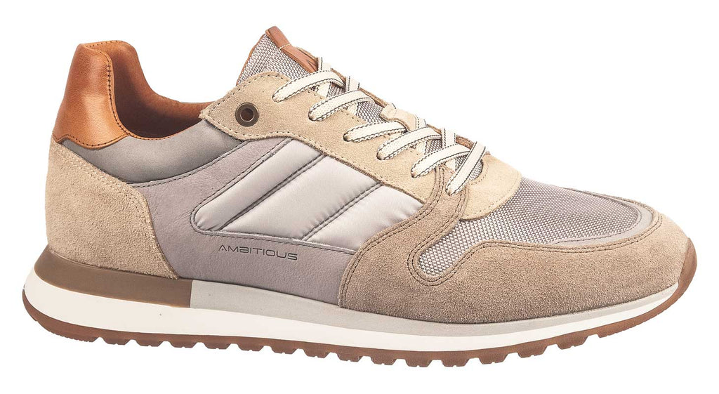 Men's sneakers in grey and taupe suede from Ambitious shoes