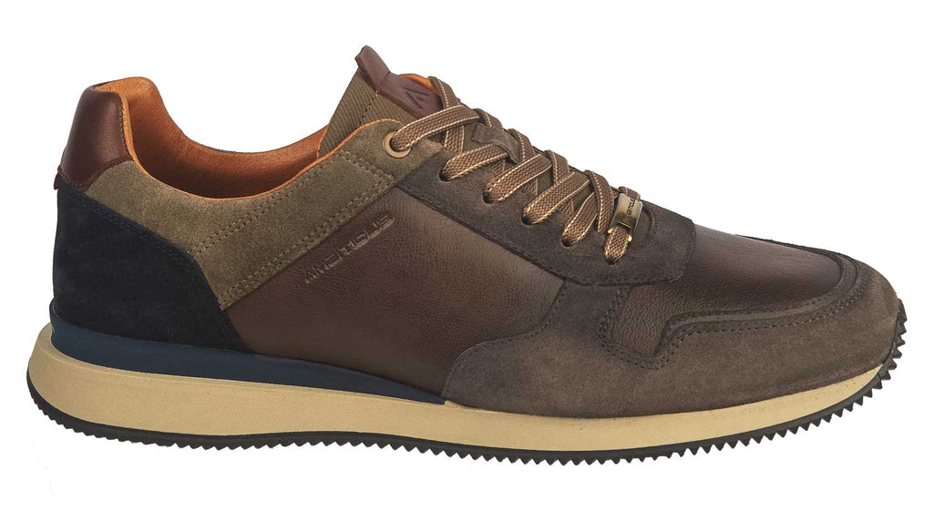 Ambitious brown suede and leather trainers for men