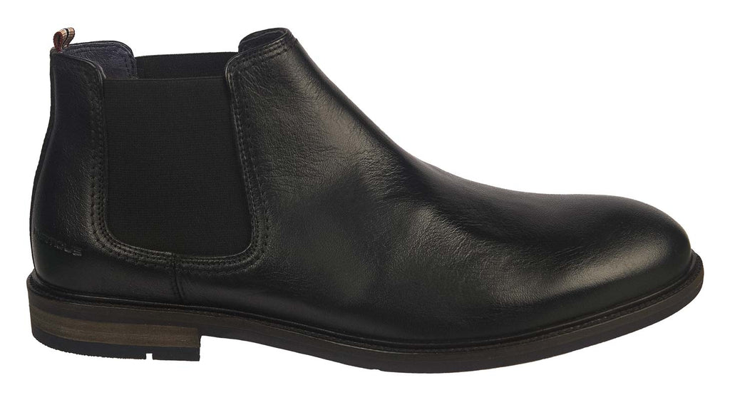 Ambitious men's black leather chelsea boots