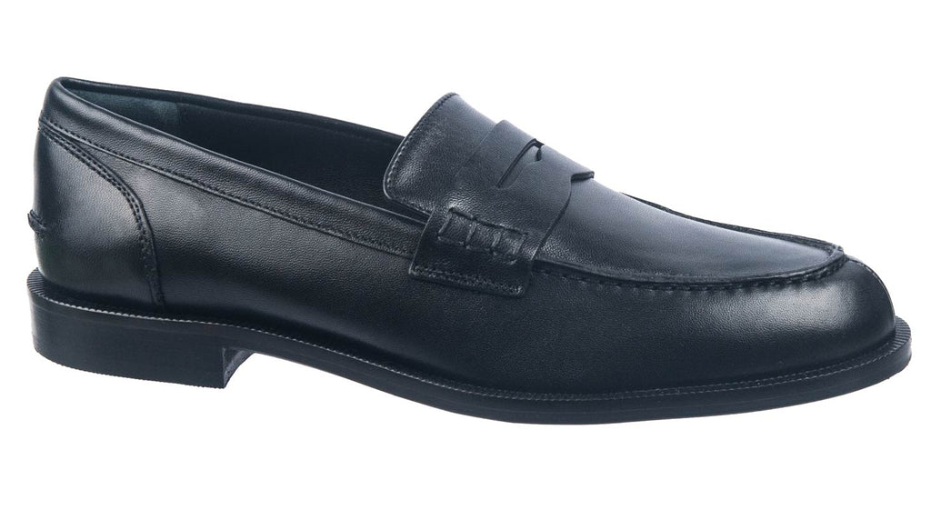 Women's classic Italian penny loafers in black leather