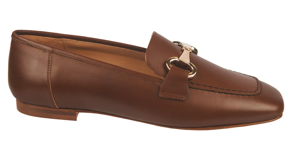 Ladies tan leather loafers