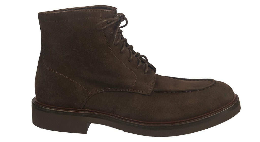 Calce Men's laced boots in dark brown suede