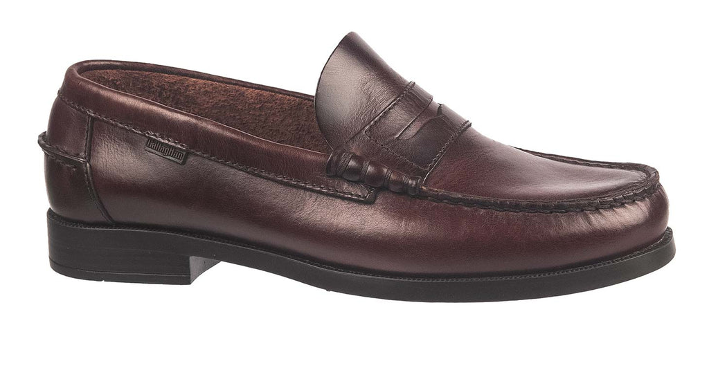 Callaghah men's brown waxed leather loafers