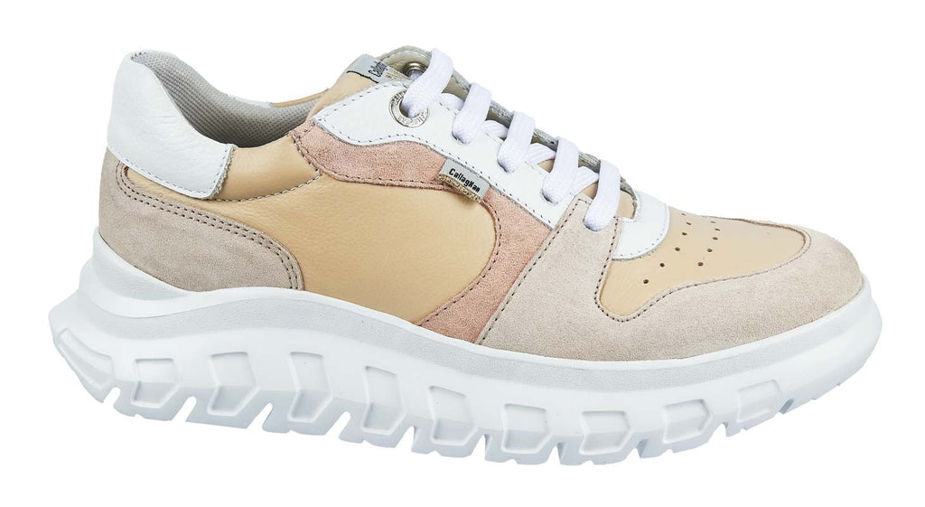 Callaghan women's trainers in beige leather and sude
