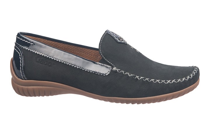 Gabor shoes navy nubuck slip on loafers
