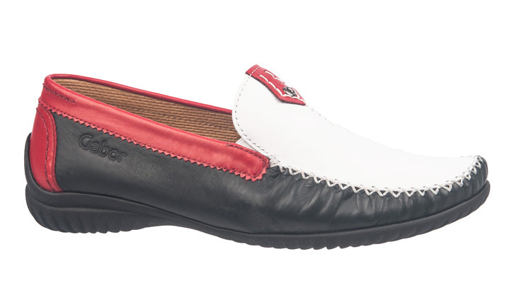 Gabo shoes ladies Marine multi coloured leather loafers.