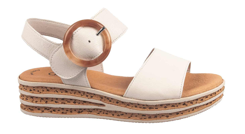 Cream leather ladies Gabor sandals