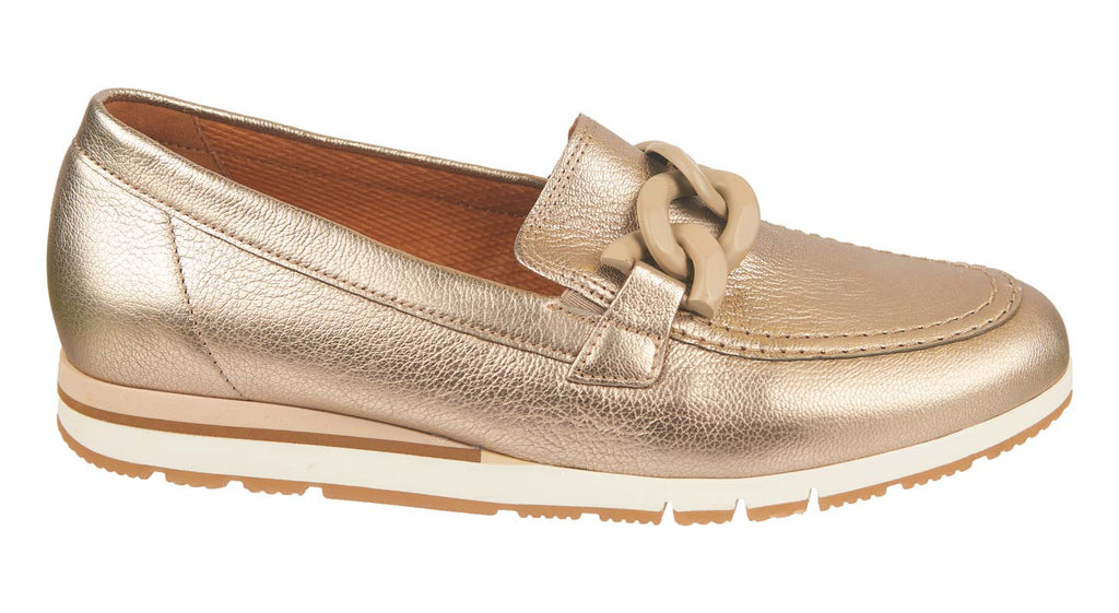 Gabor gold leather ladies wedge shoes