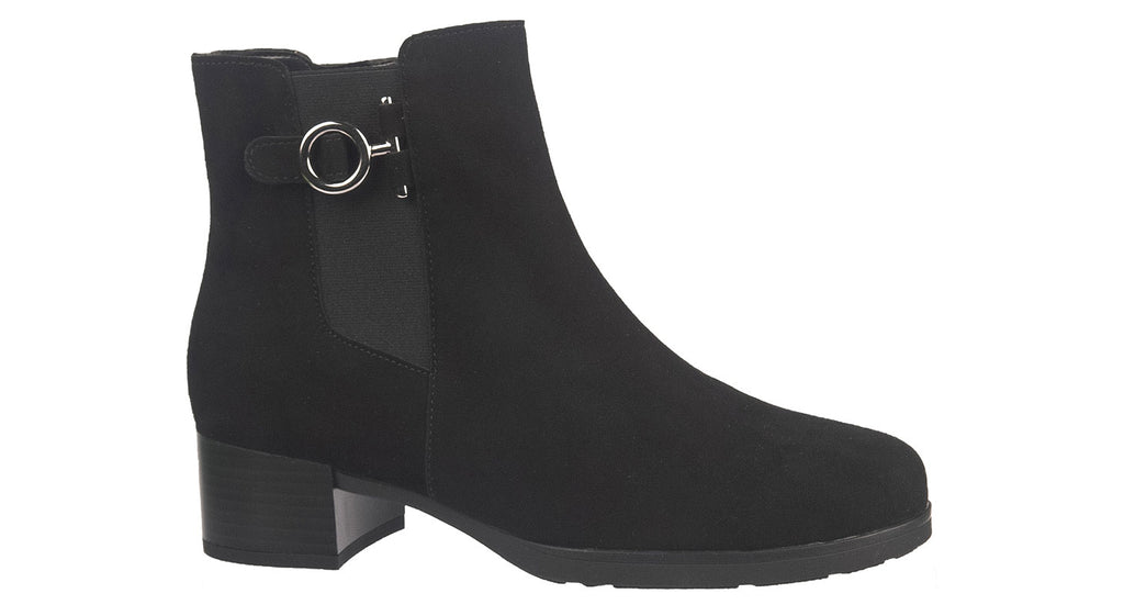 Gabor black suede boots with silver circle detailing