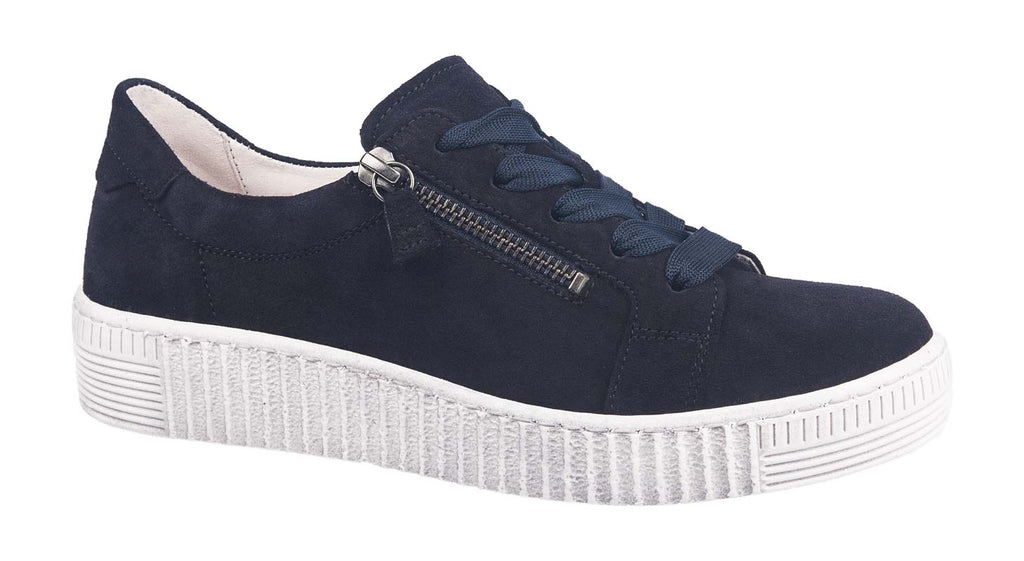 Gabor women's sneakers in navy suede with white sole