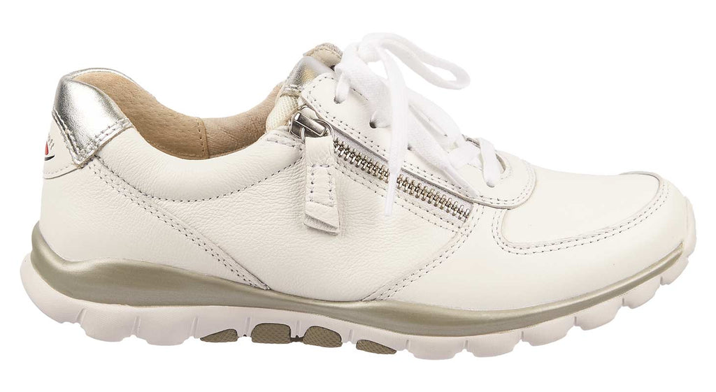 Gabor Shoes ladies white leather trainers