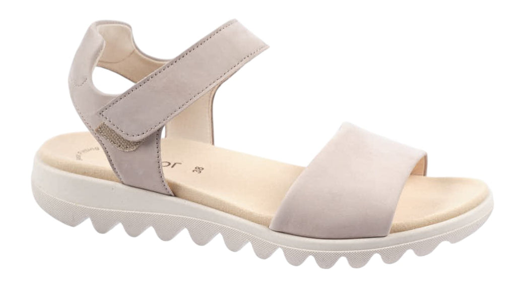 Beige soft nubuck leather sandal