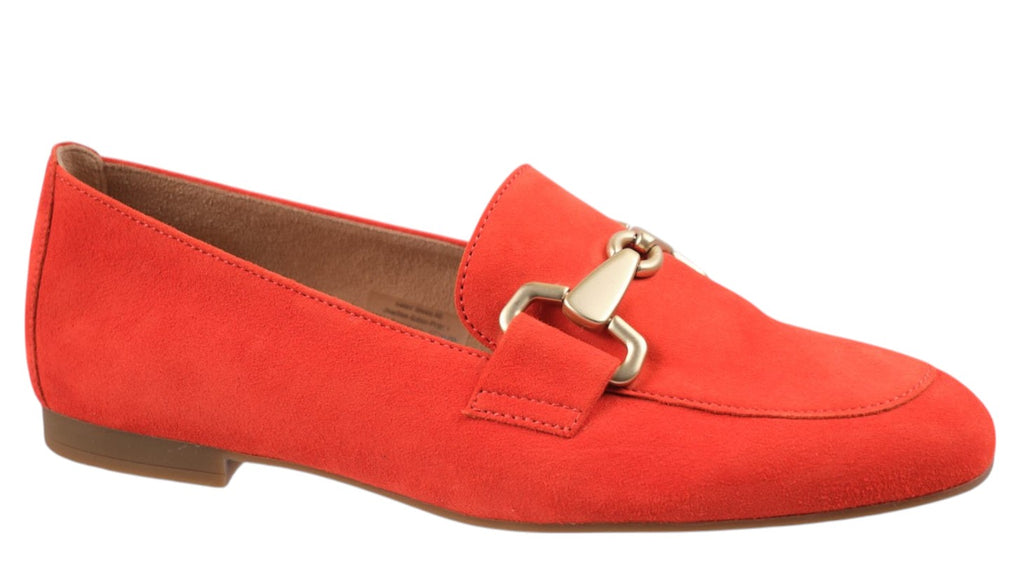 Orange suede women's loafers from Gabor