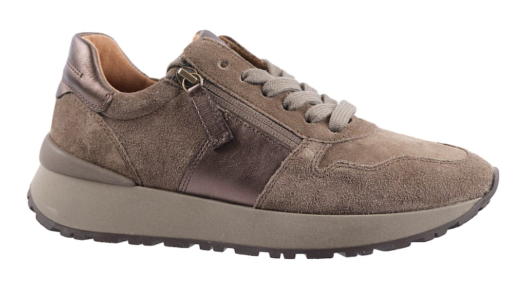 Dark taupe suede sneakers