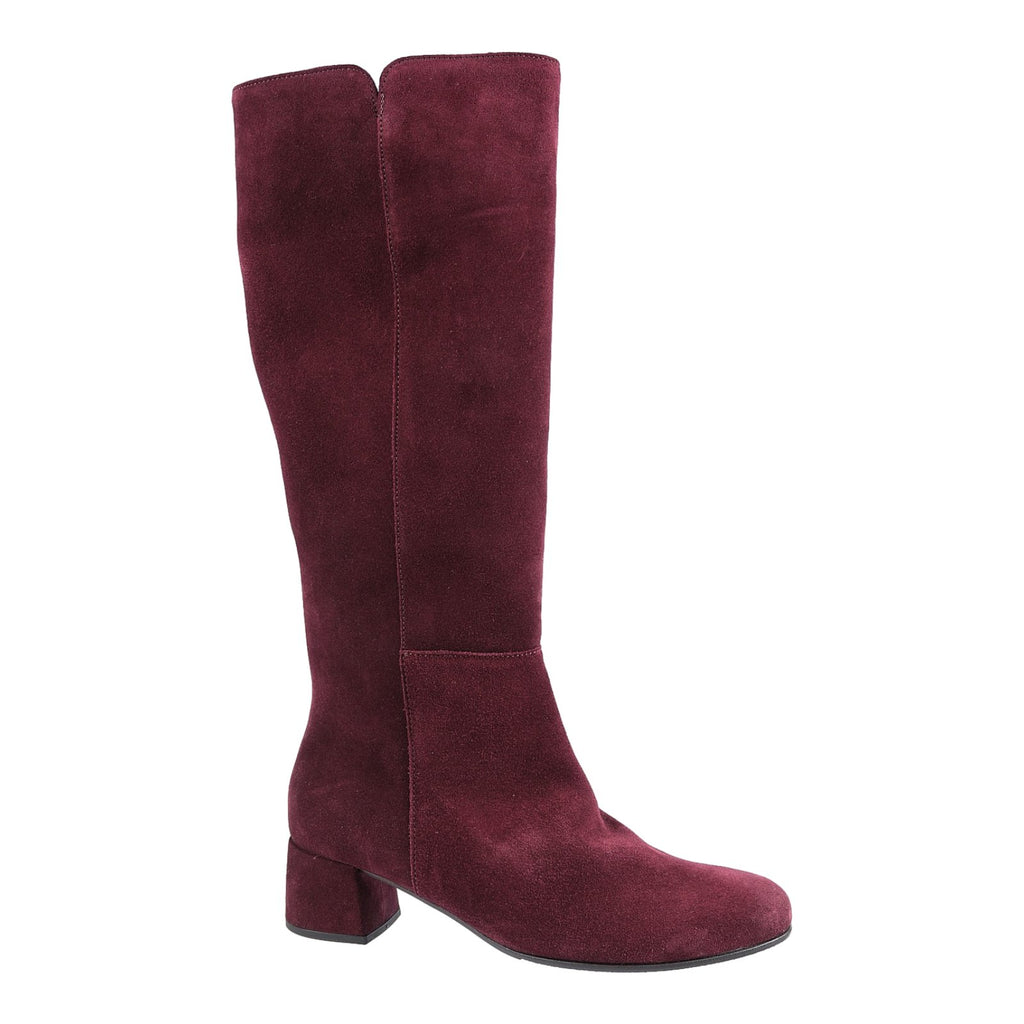 Wine suede knee high boots