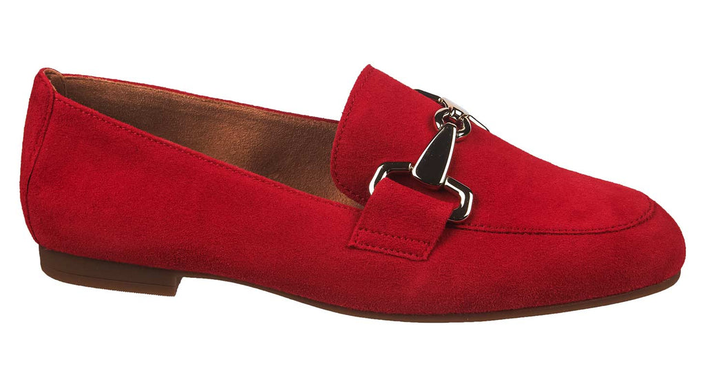 ladies red suede loafers 