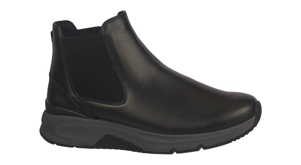 Gabor black soft leather flat ankle boots