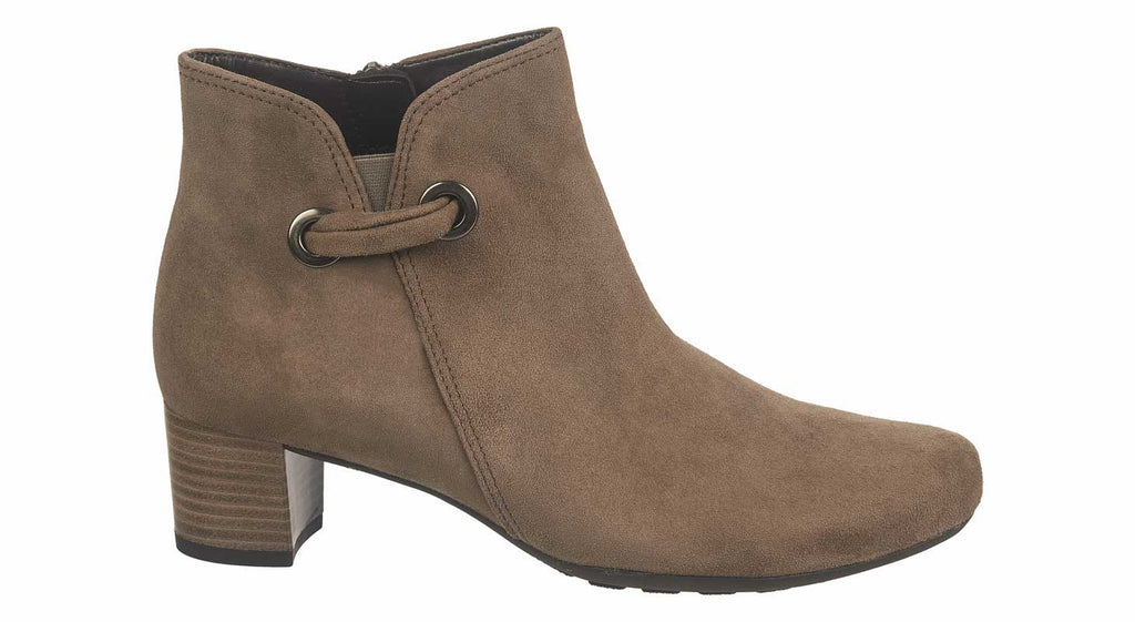 Gabor heeled women's boots in taupe suede