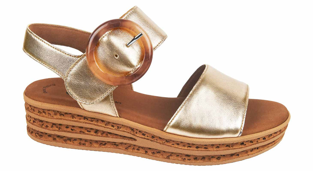 Gabor women's sandals in gold leather
