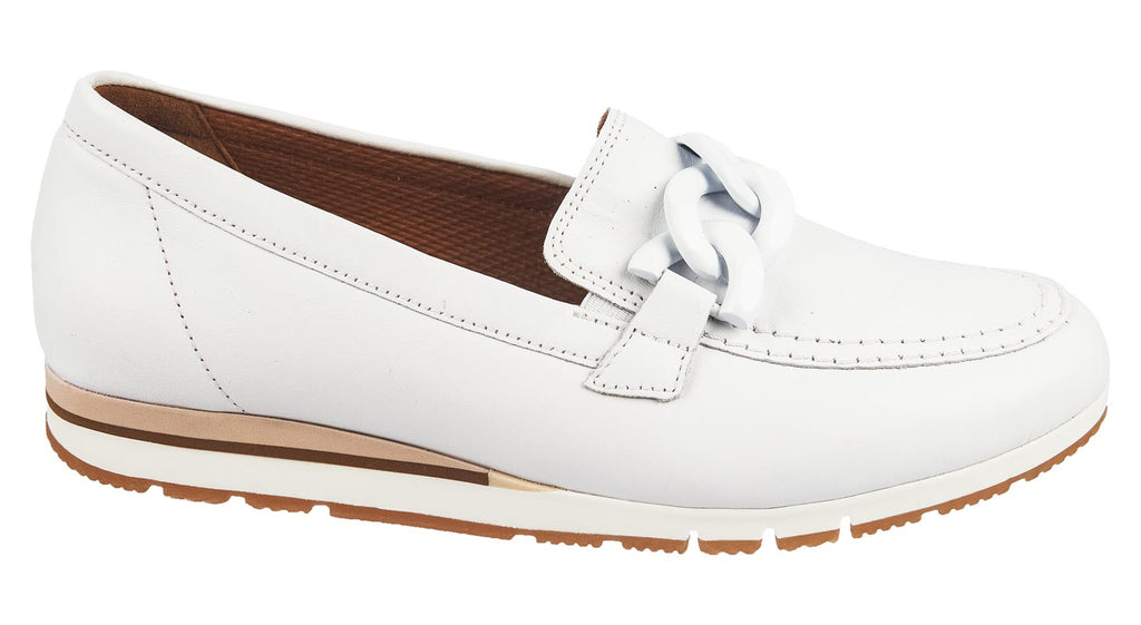 Gabor white leather ladies wedge shoes