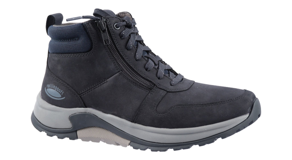Men's navy suede rollingsoft boots