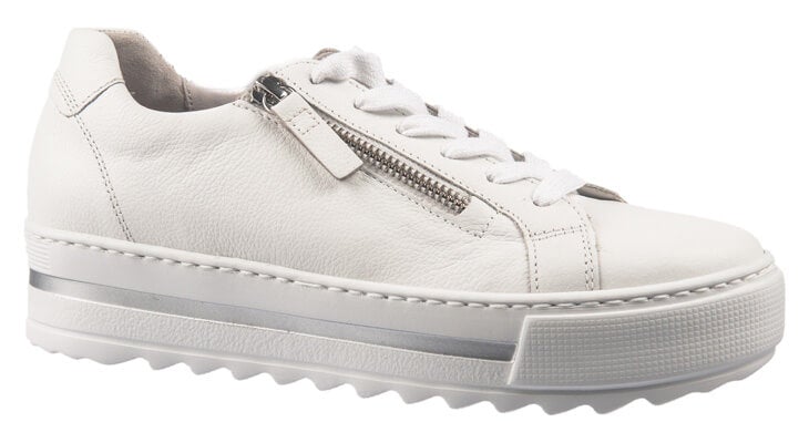 Gabor shoes ladies white leather trainers with zip