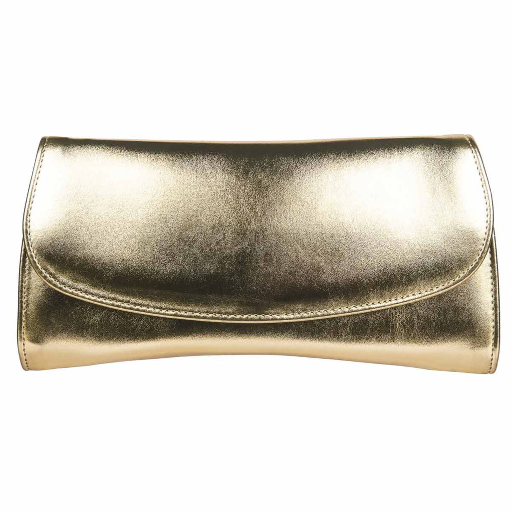 Clutch Bag in gold metallic leather