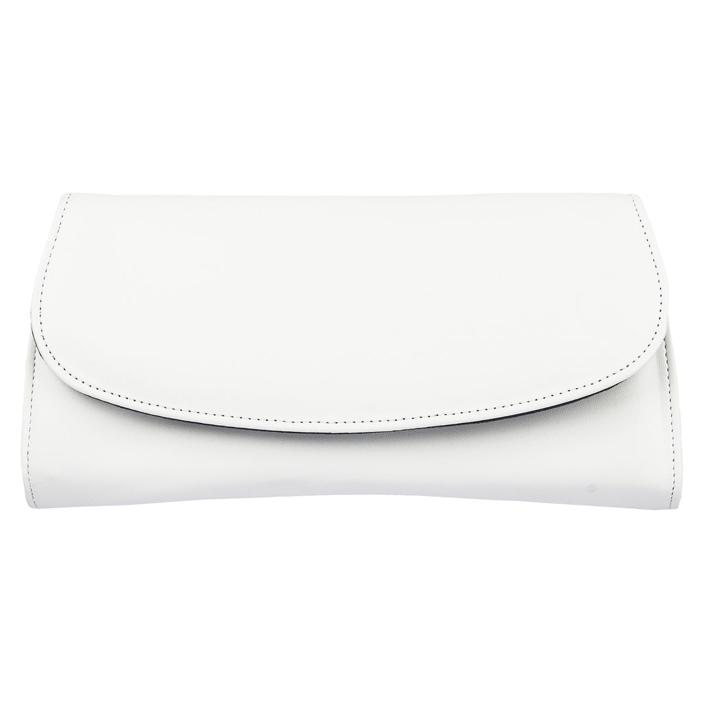 Clutch bag in matt white leather