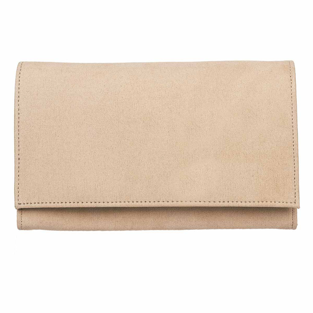 clutch bag in beige suede