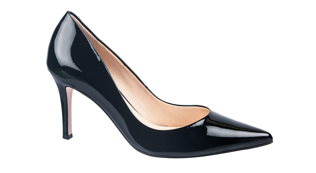 Hogl black leather high heel court shoes