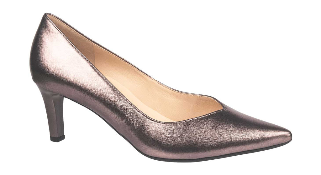Hogl pewter leather court shoes