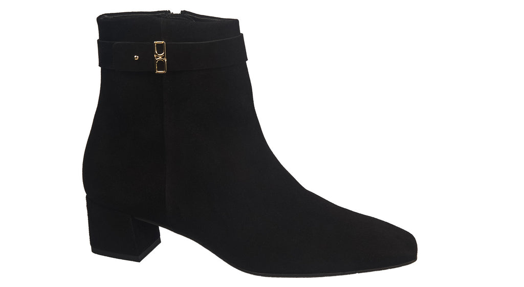 Hogl black suede heeled ankle boots