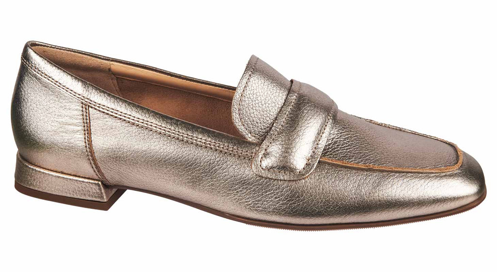 Hogl pale gold leather loafers