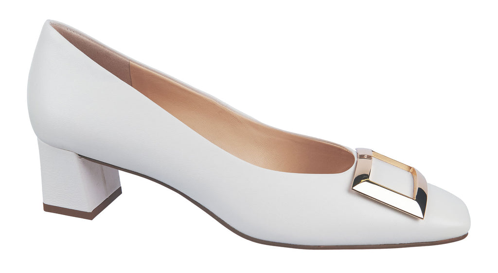 Hogl women's heeled shoes in off white  soft leather