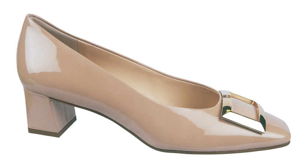 Hogl ladies court shoes in nude leather 
