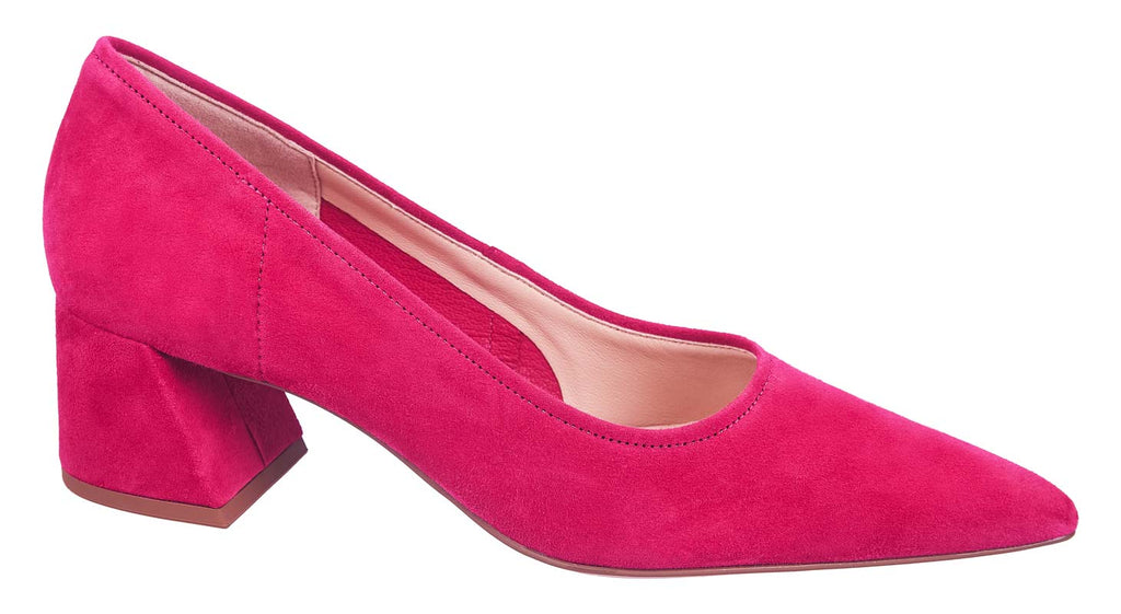 Hogl bright pink suede ladies court shoes