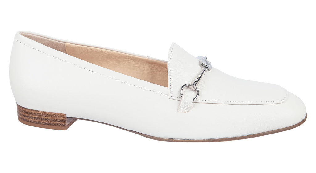 Hogl ladies white leather loafers