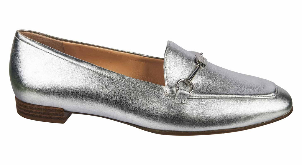 Hogl soft leather women's silver loafers