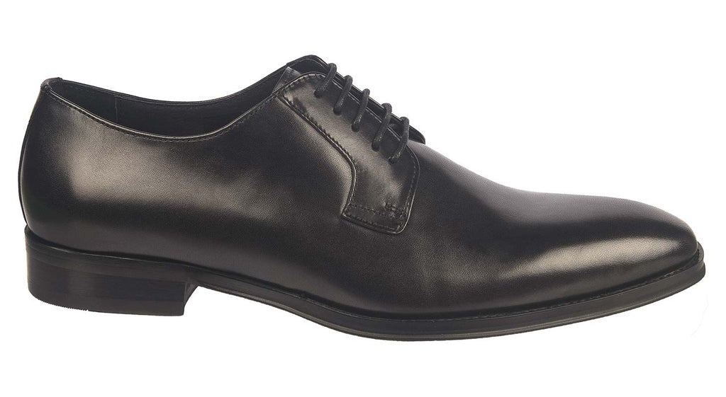 John White men's black leather dress shoes laced