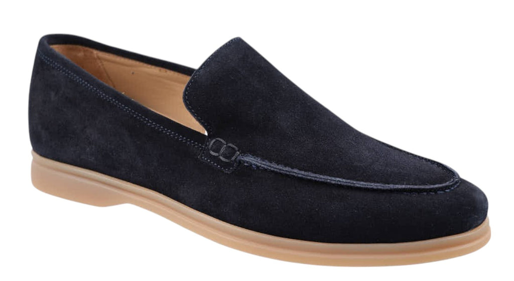 Men's Italian slip on moccasin in navy suede